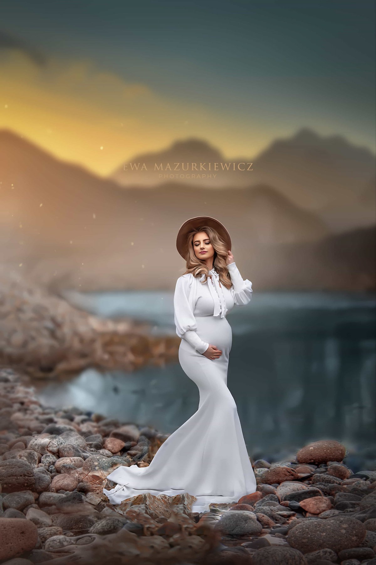 pregnancy photoshoot dress Glorioza long sleeve maternity gown outdoor