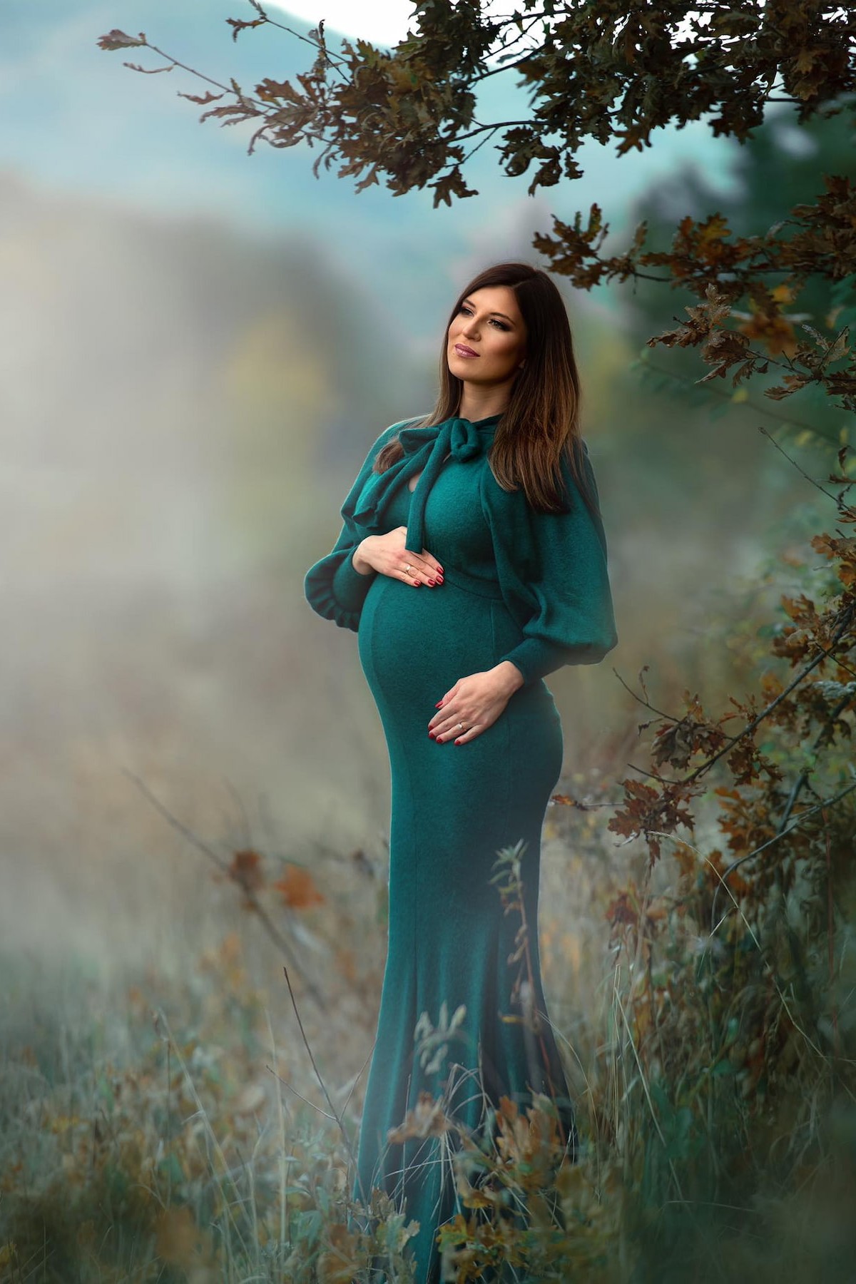 elegant maternity photography dress Glorioza fitted pregnancy gown