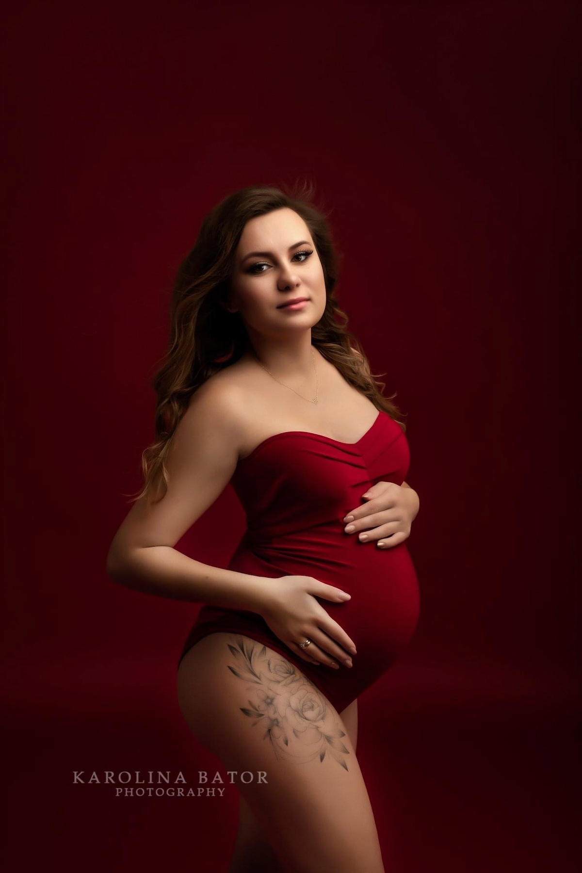 fitted pregnancy bodysuit with strapless base