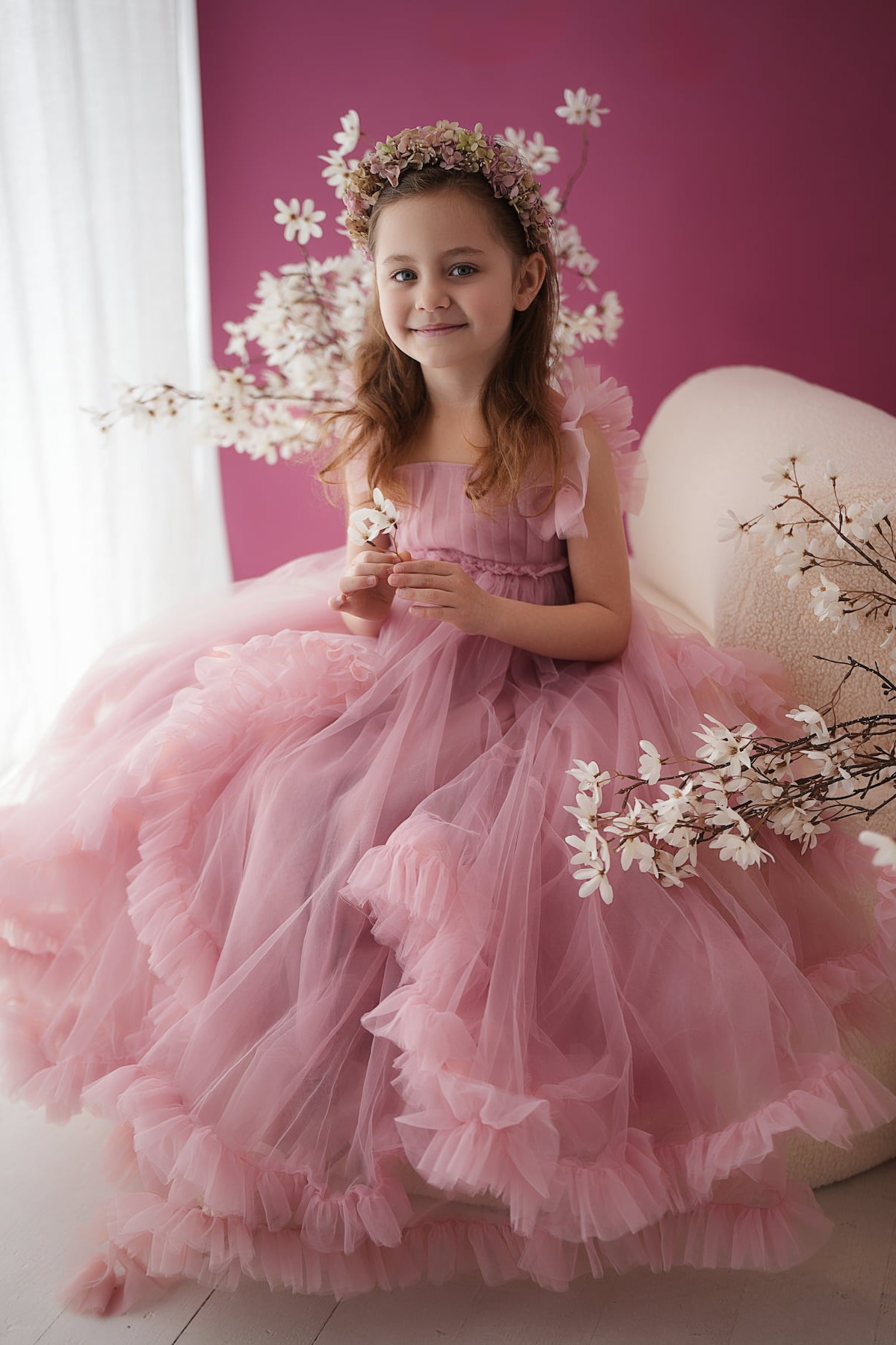 Paloma pink tulle girls dress – Kamaprops